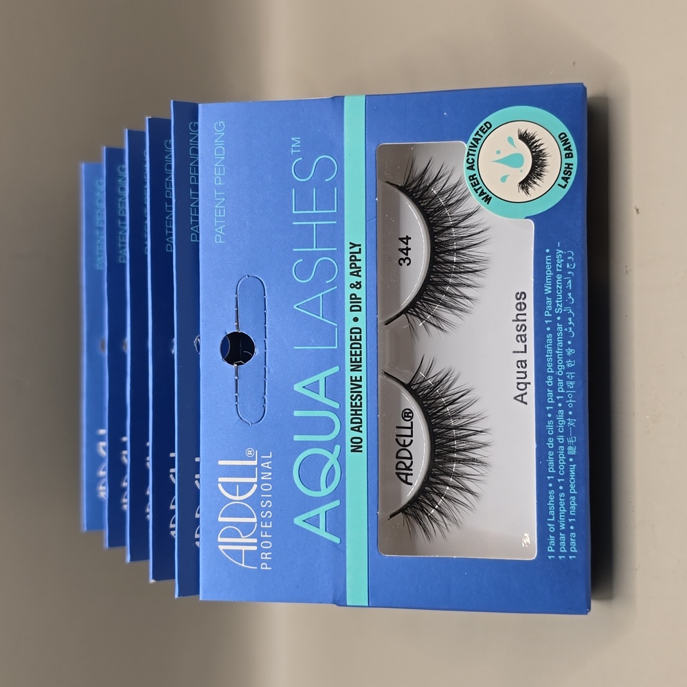NEW Ardell Bundle 6-Pairs Aqua Lashes 344 Water Activated Lash Band Dip & Apply